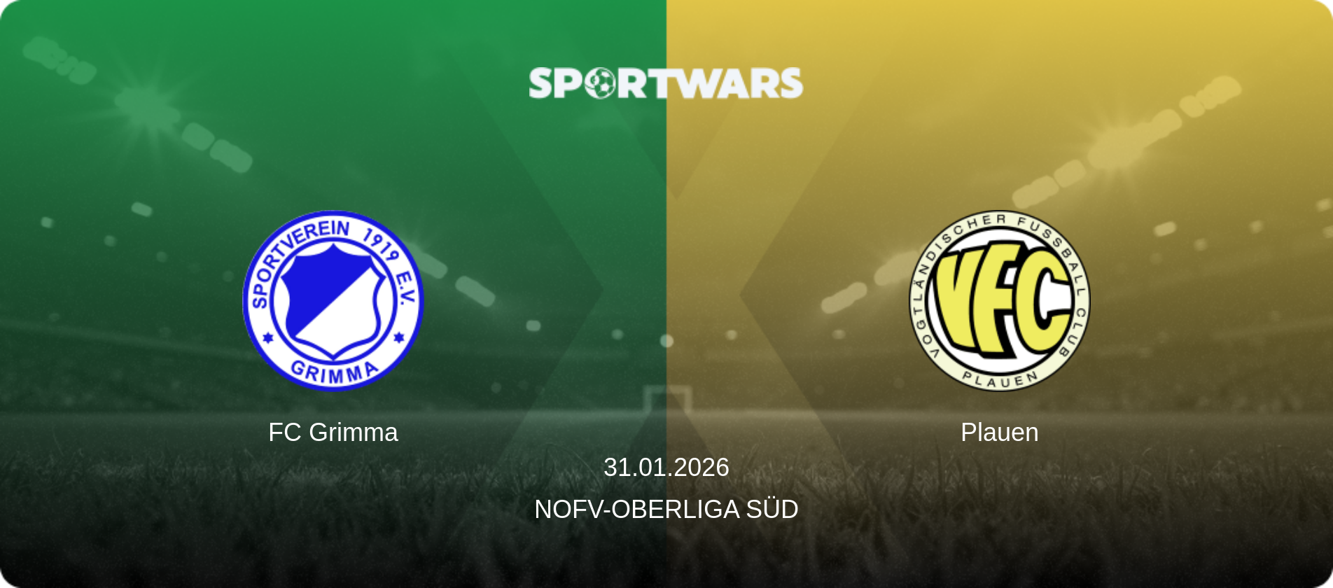 FC Grimma — Plauen, 31.01.2026 — NOFV-Oberliga Süd (match preview)