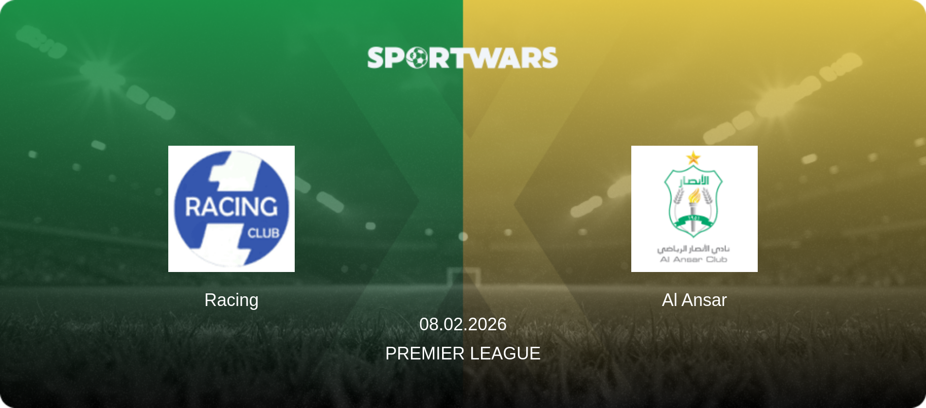 Racing — Al Ansar, 08.02.2026 — Premier League (match preview)