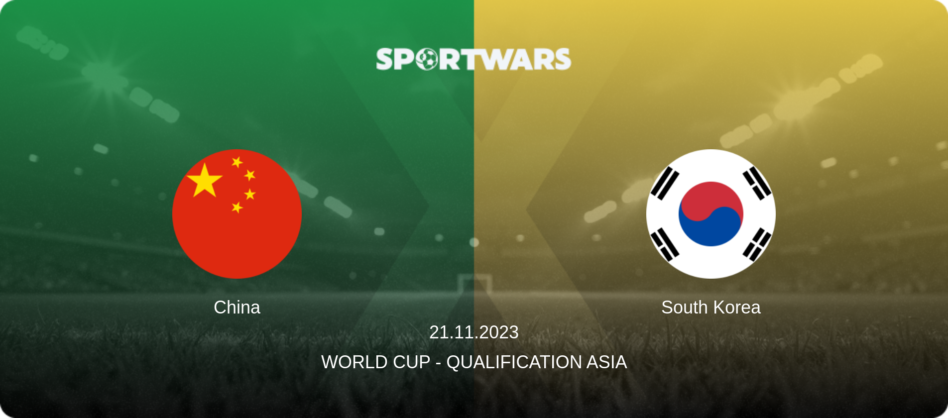 China — South Korea, 21.11.2023 — World Cup - Qualification Asia (match preview)