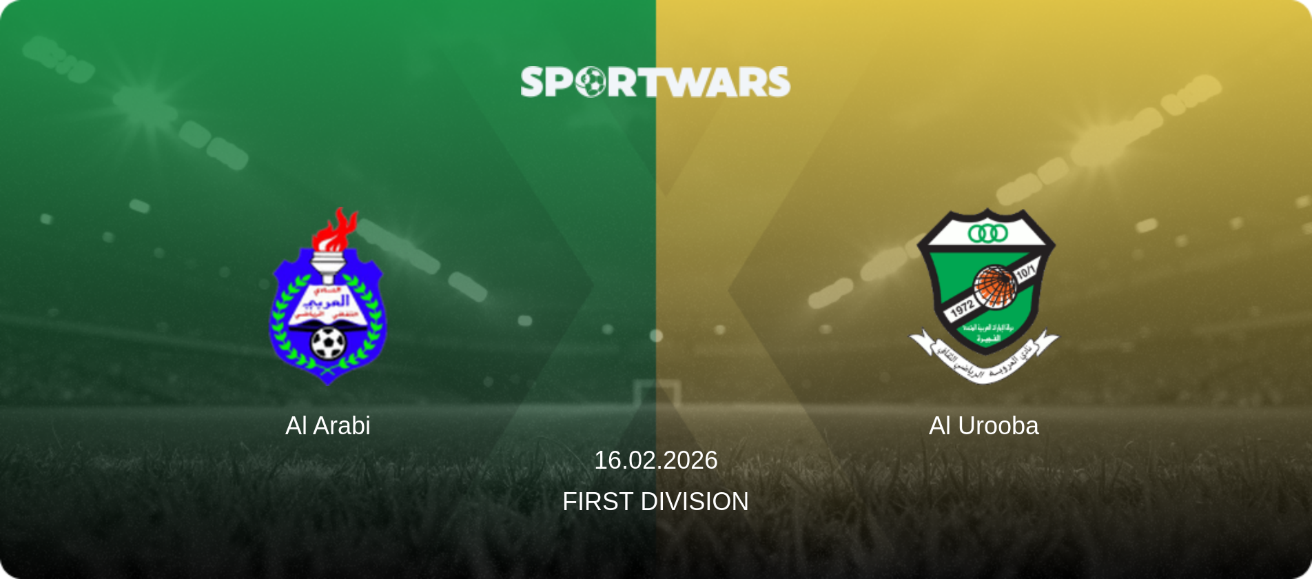 Al Arabi — Al Urooba, 16.02.2026 — First Division (match preview)