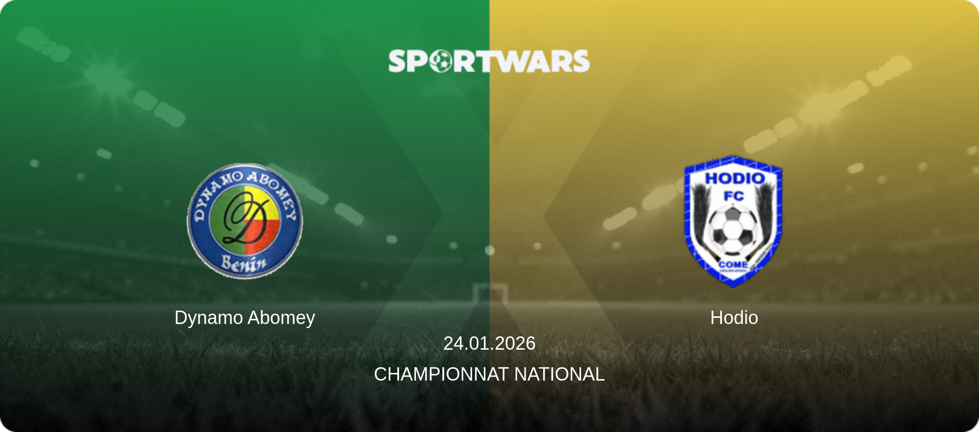 Dynamo Abomey — Hodio, 24.01.2026 — Championnat National (match preview)