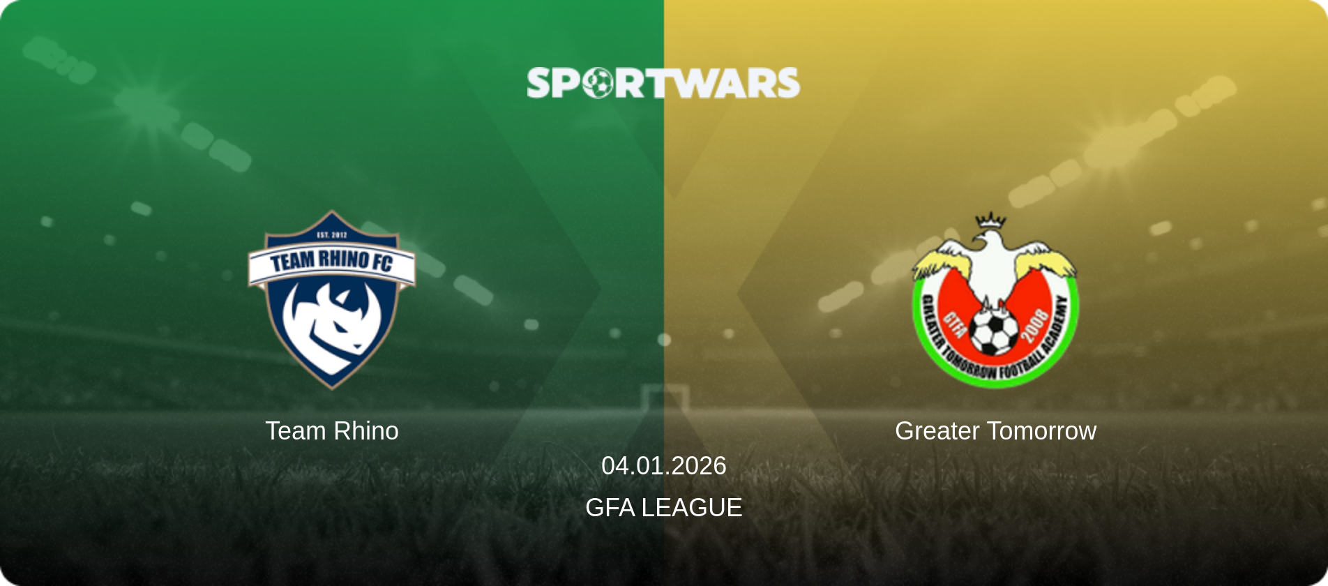 Team Rhino — Greater Tomorrow, 04.01.2026 — GFA League (match preview)