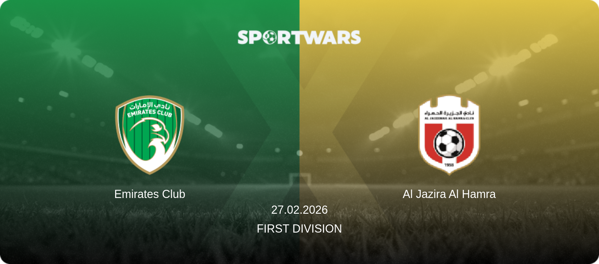 Emirates Club — Al Jazira Al Hamra, 27.02.2026 — First Division (match preview)