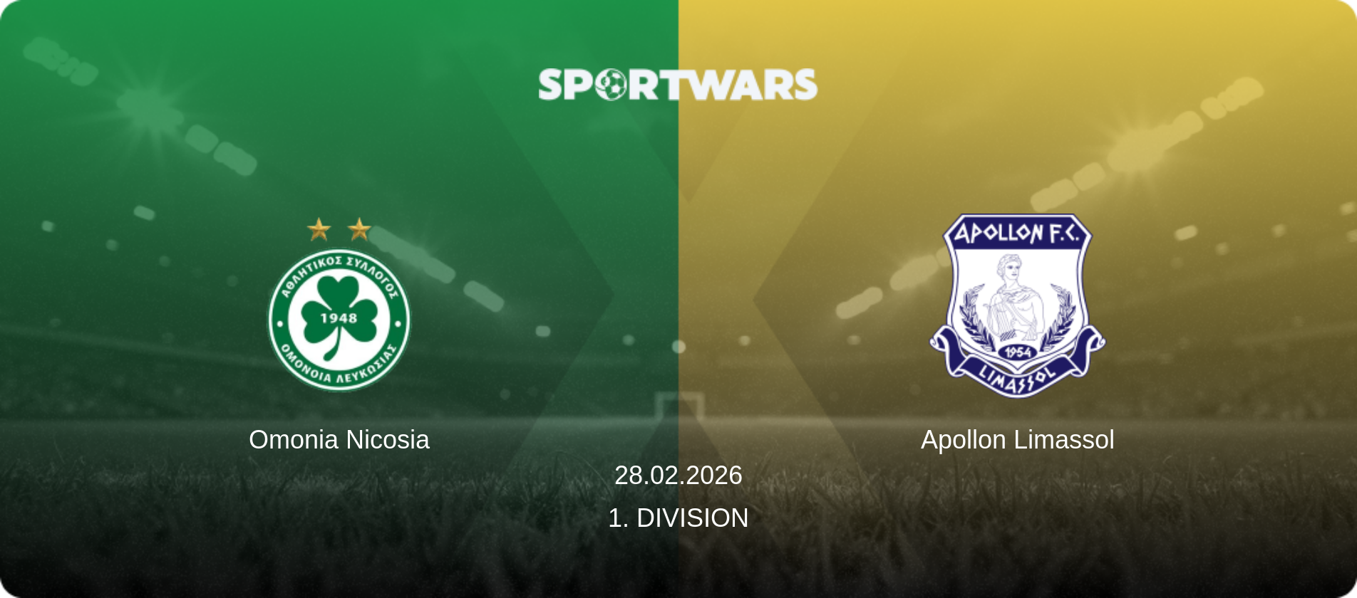 Omonia Nicosia — Apollon Limassol, 28.02.2026 — 1. Division (match preview)