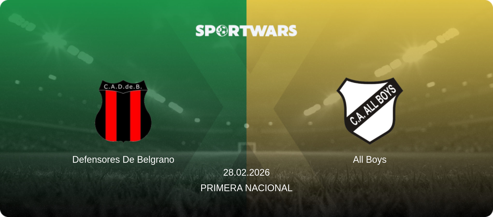 Defensores De Belgrano — All Boys, 28.02.2026 — Primera Nacional (match preview)
