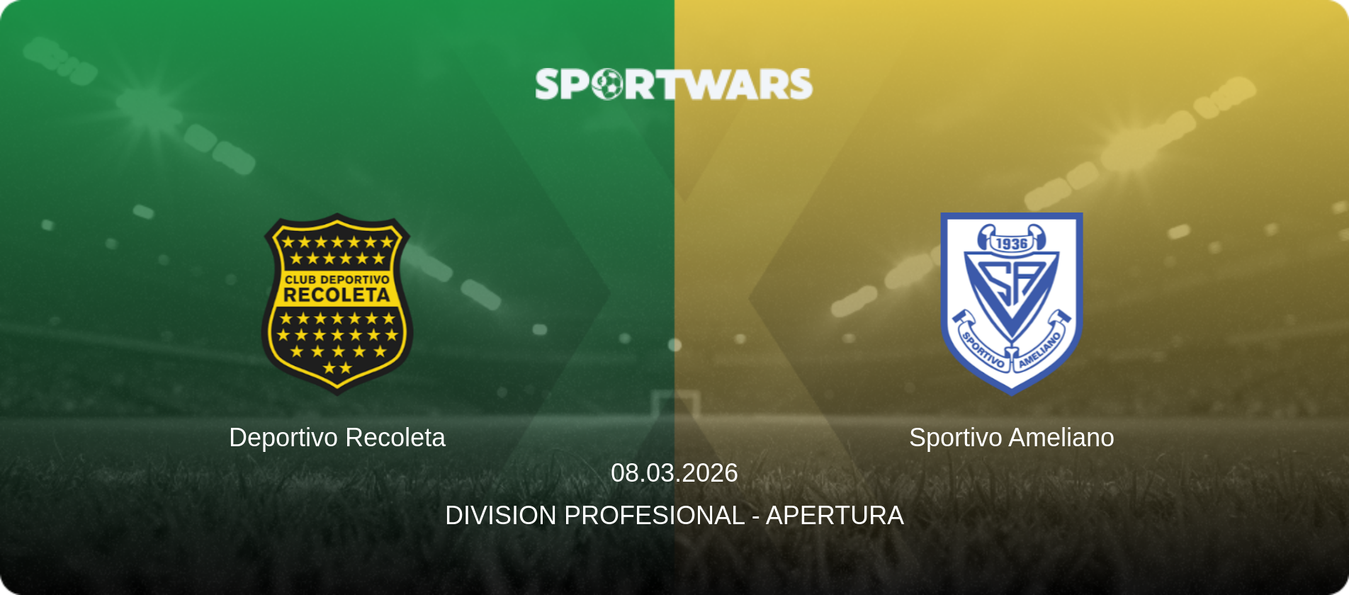 Deportivo Recoleta — Sportivo Ameliano, 08.03.2026 — Division Profesional - Apertura (match preview)