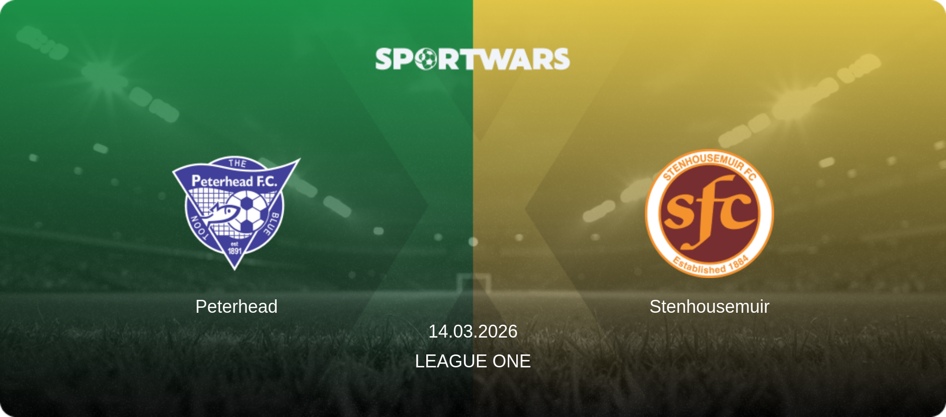 Peterhead — Stenhousemuir, 14.03.2026 — League One (match preview)