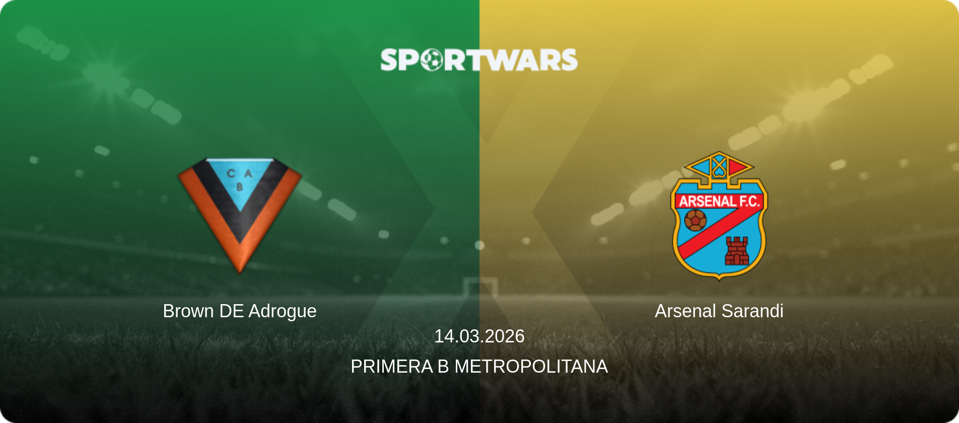 Brown DE Adrogue — Arsenal Sarandi, 14.03.2026 — Primera B Metropolitana (match preview)