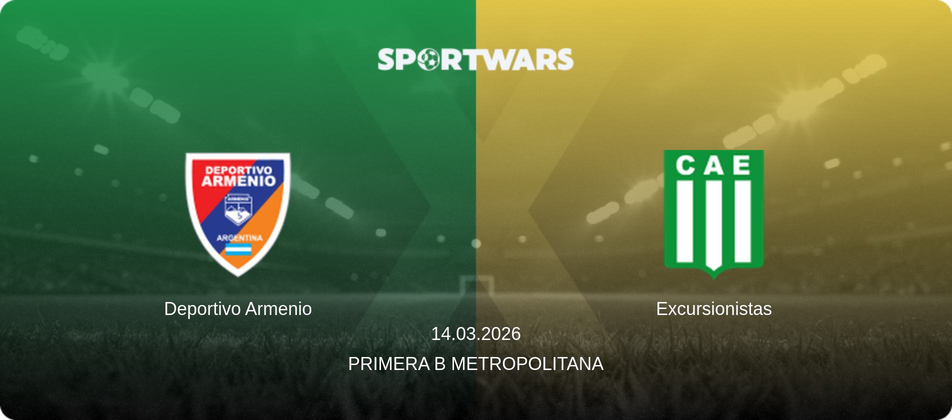 Deportivo Armenio — Excursionistas, 14.03.2026 — Primera B Metropolitana (match preview)