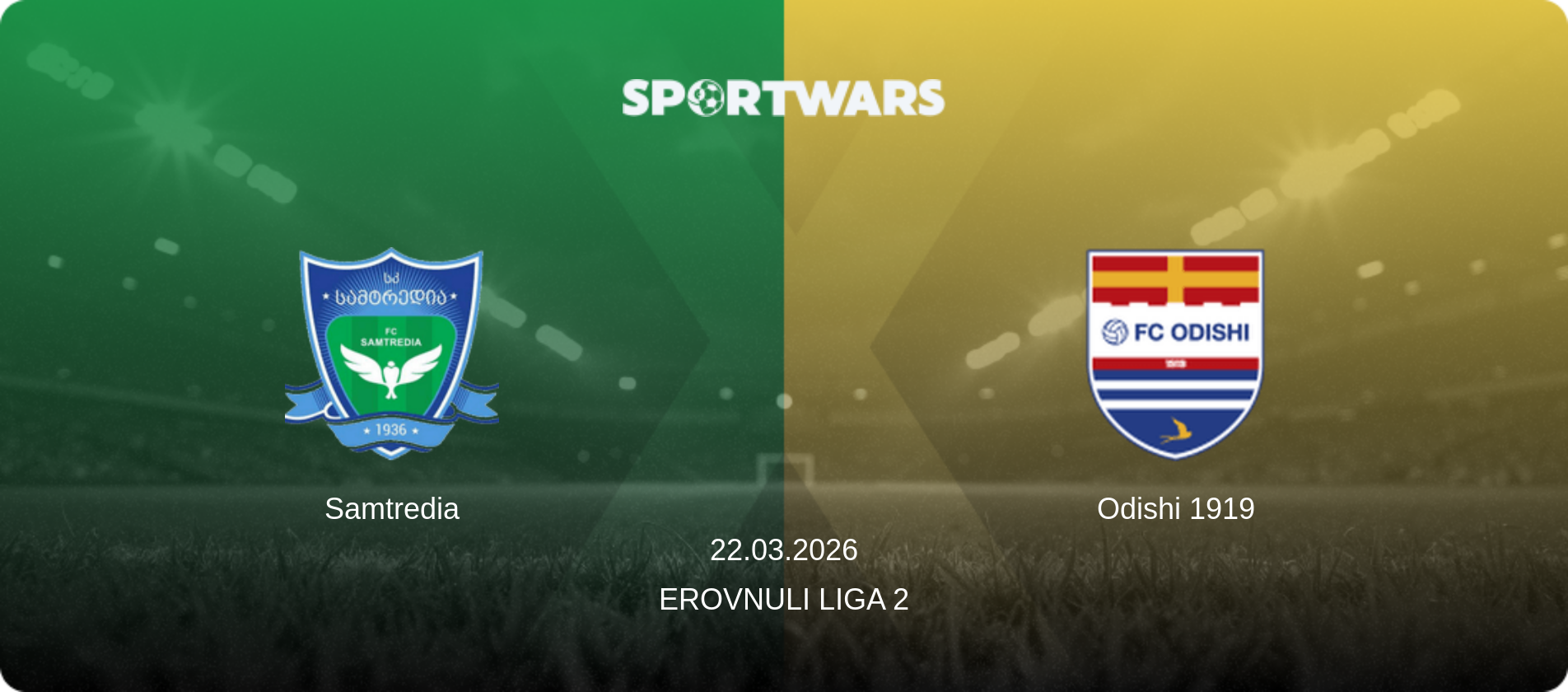 Samtredia — Odishi 1919, 22.03.2026 — Erovnuli Liga 2 (match preview)