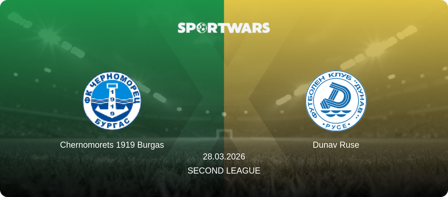 Chernomorets 1919 Burgas — Dunav Ruse, 28.03.2026 — Second League (match preview)