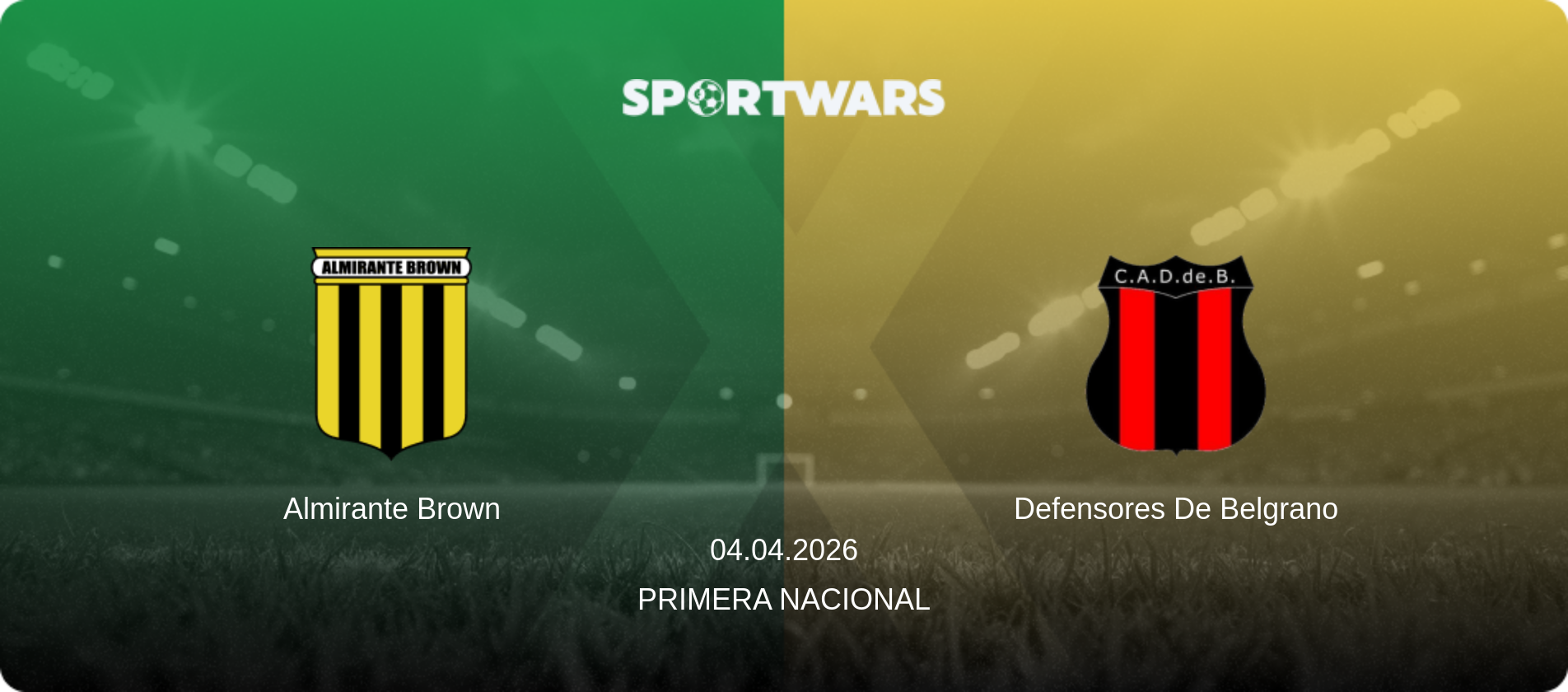 Almirante Brown — Defensores De Belgrano, 04.04.2026 — Primera Nacional (match preview)