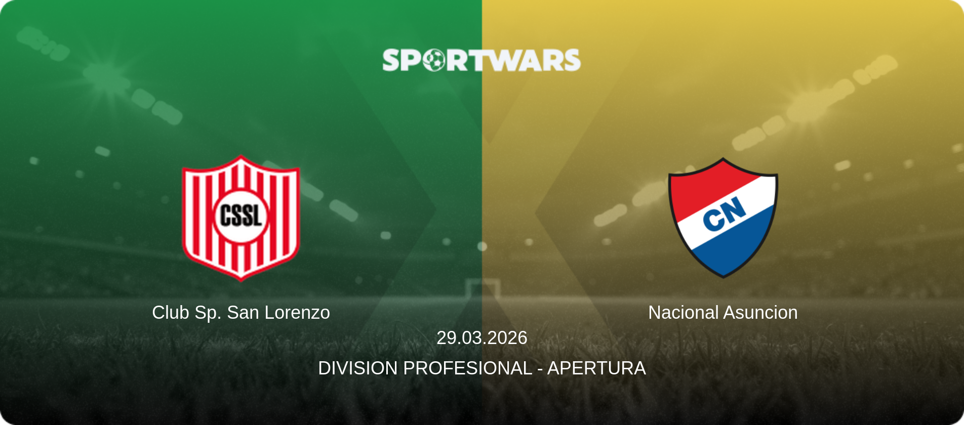 Club Sp. San Lorenzo — Nacional Asuncion, 29.03.2026 — Division Profesional - Apertura (match preview)