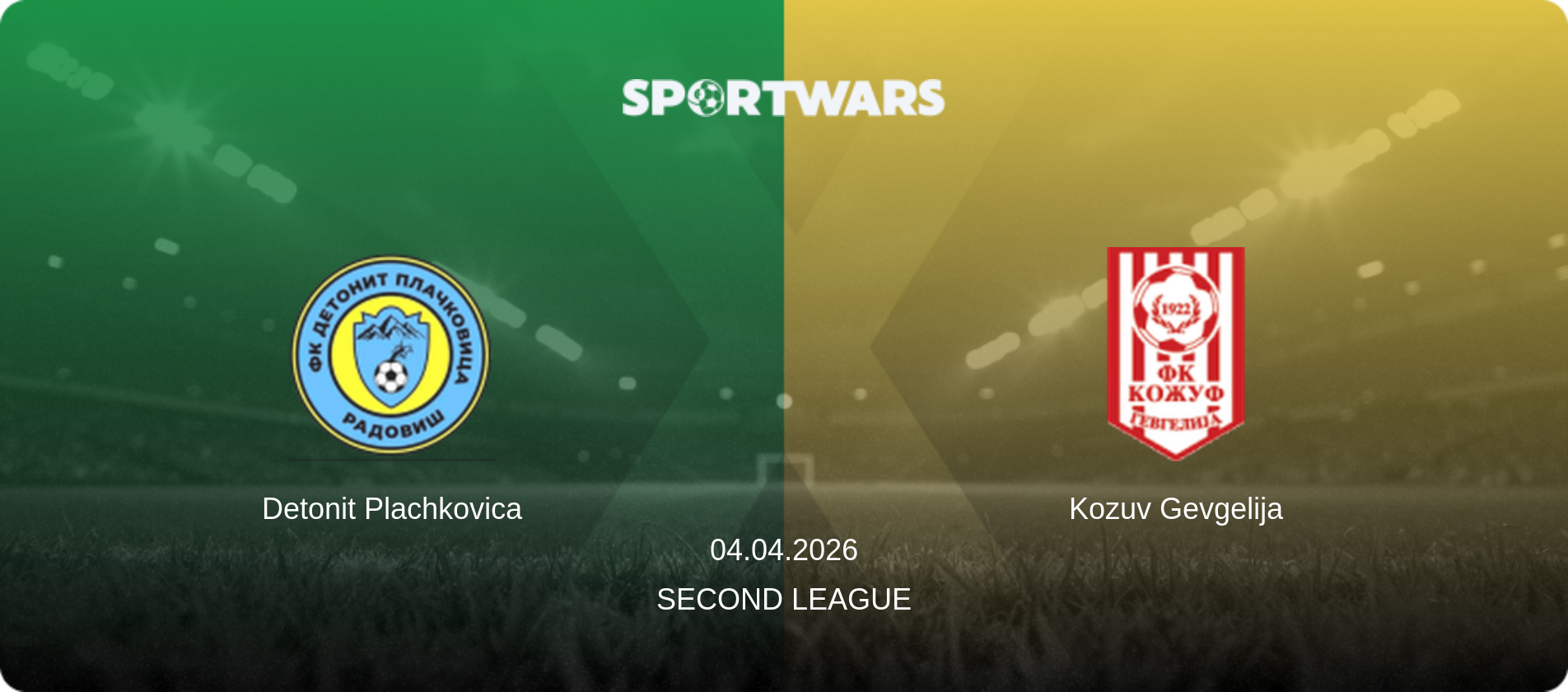 Detonit Plachkovica — Kozuv Gevgelija, 04.04.2026 — Second League (match preview)