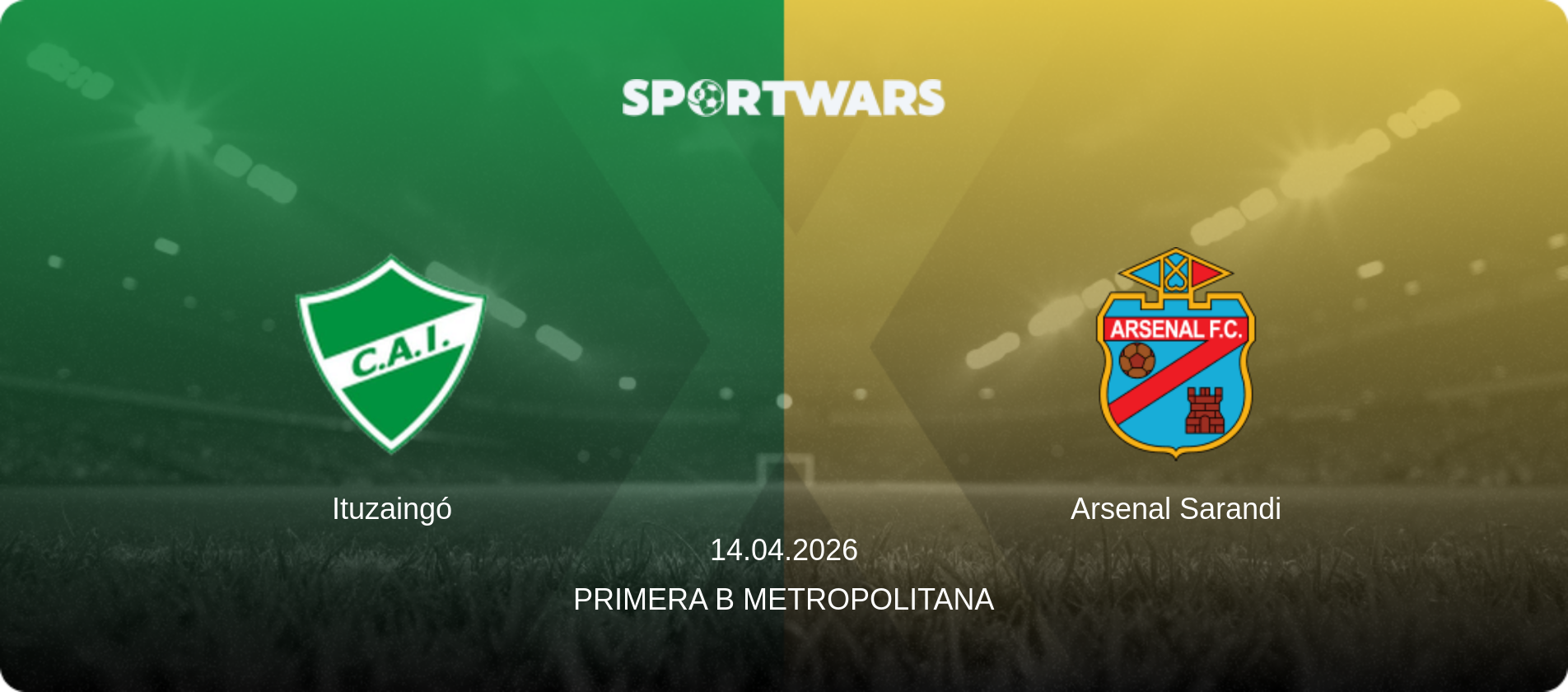 Ituzaingó — Arsenal Sarandi, 14.04.2026 — Primera B Metropolitana (match preview)