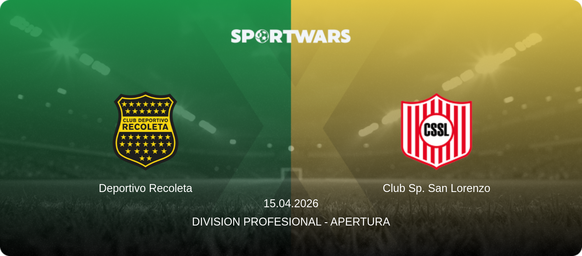 Deportivo Recoleta — Club Sp. San Lorenzo, 15.04.2026 — Division Profesional - Apertura (match preview)