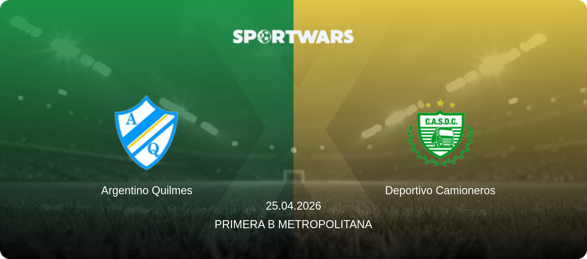 Argentino Quilmes — Deportivo Camioneros, 25.04.2026 — Primera B Metropolitana (match preview)