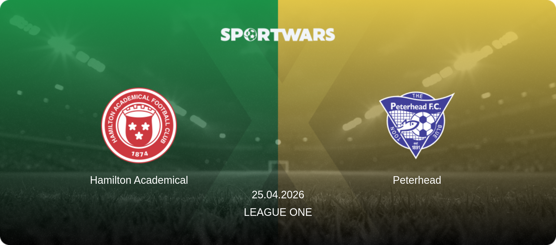 Hamilton Academical — Peterhead, 25.04.2026 — League One (match preview)