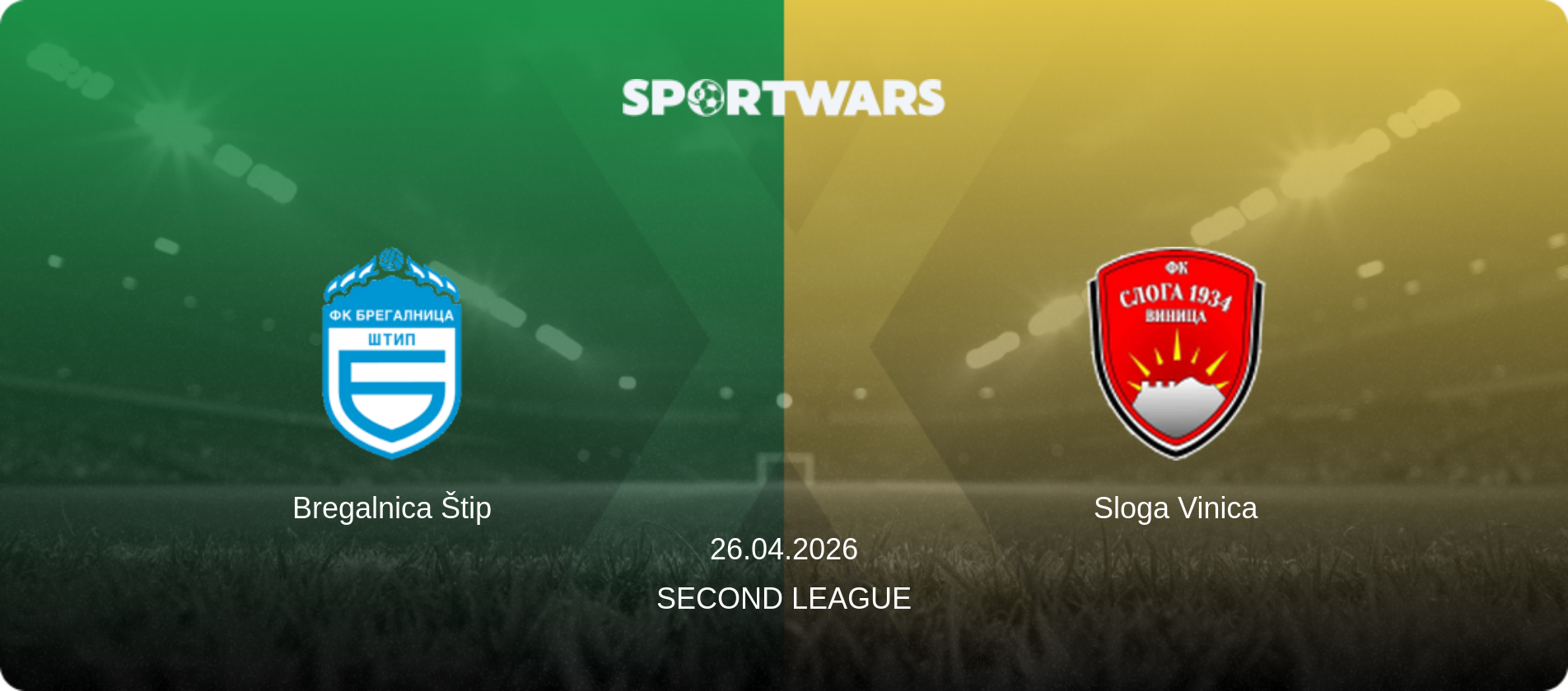 Bregalnica Štip — Sloga Vinica, 26.04.2026 — Second League (match preview)