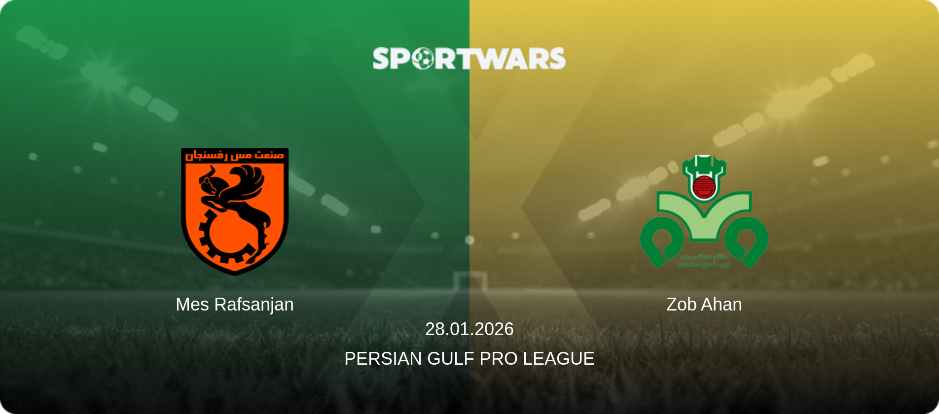 Mes Rafsanjan — Zob Ahan, 28.01.2026 — Persian Gulf Pro League (match preview)