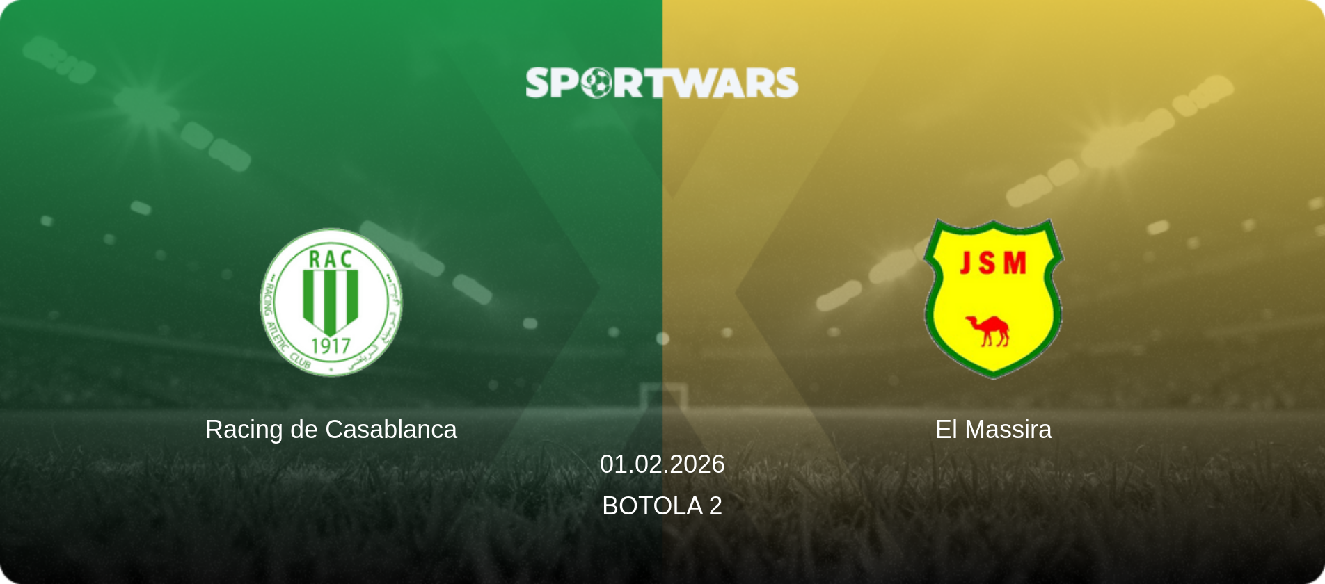 Racing de Casablanca — El Massira, 01.02.2026 — Botola 2 (match preview)
