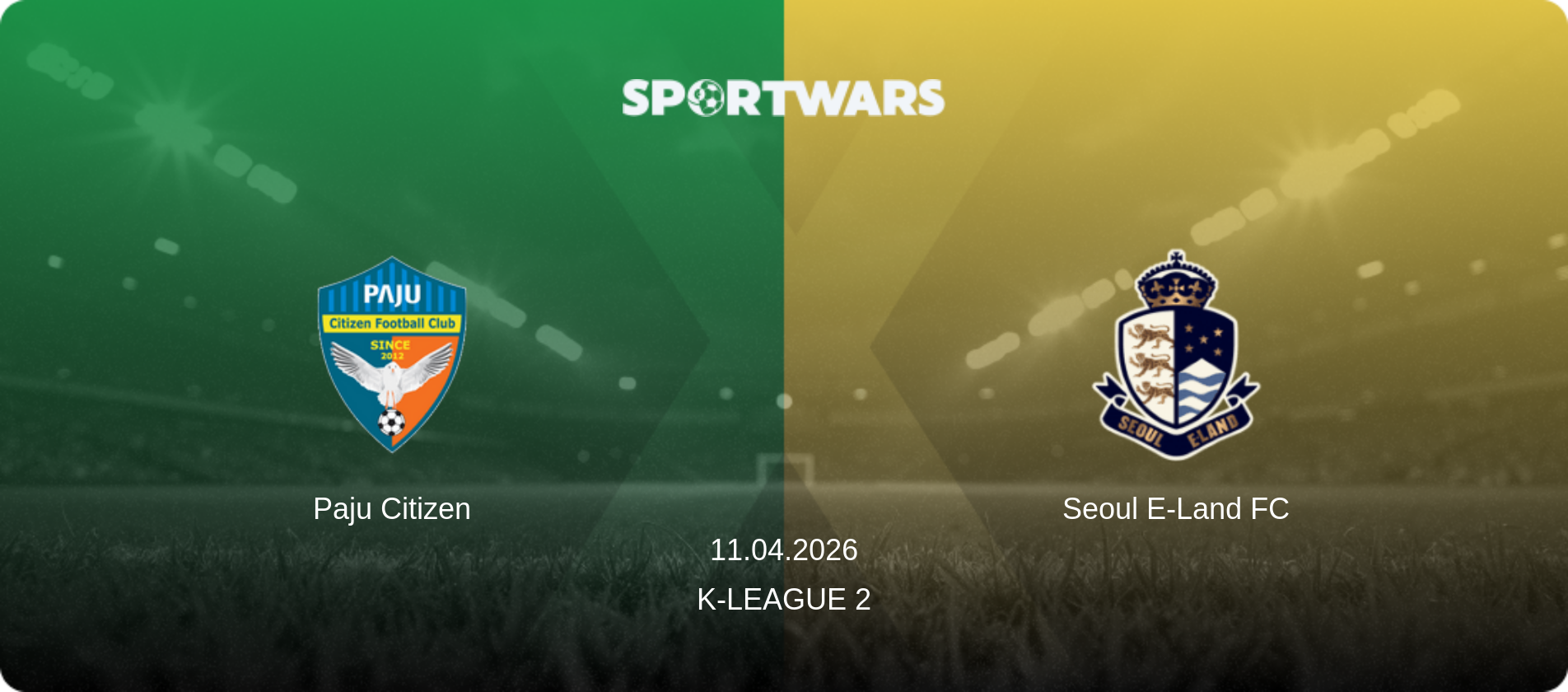 Paju Citizen — Seoul E-Land FC, 11.04.2026 — K-League 2 (match preview)