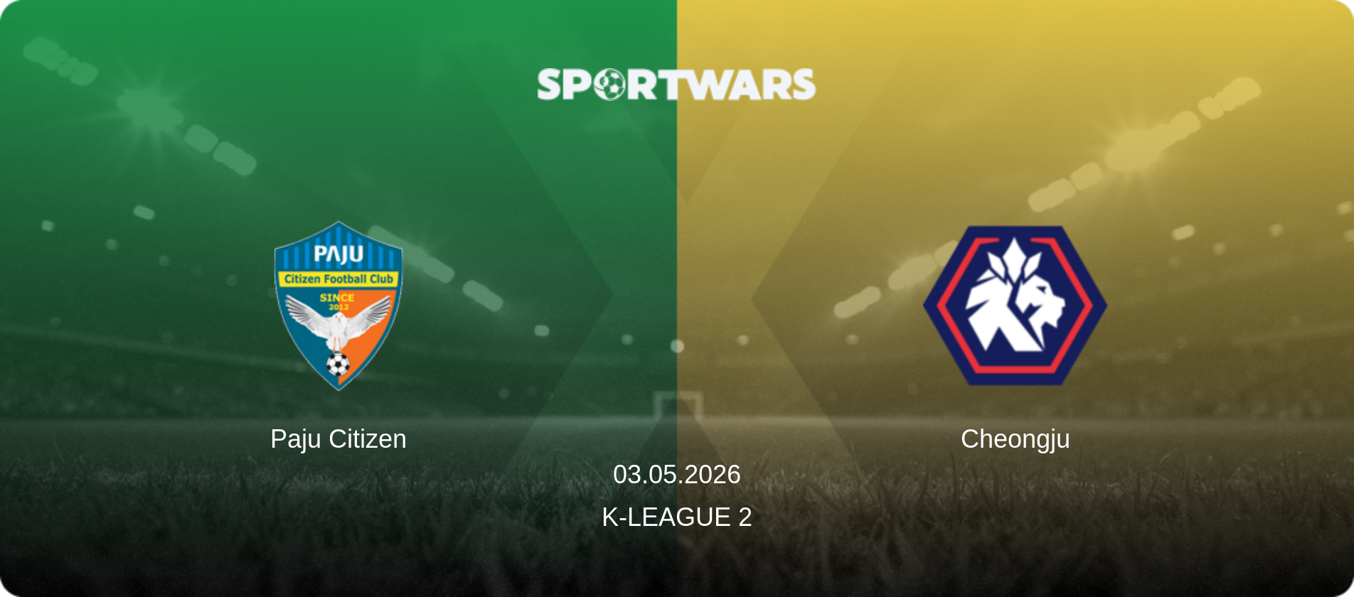 Paju Citizen — Cheongju, 03.05.2026 — K-League 2 (match preview)