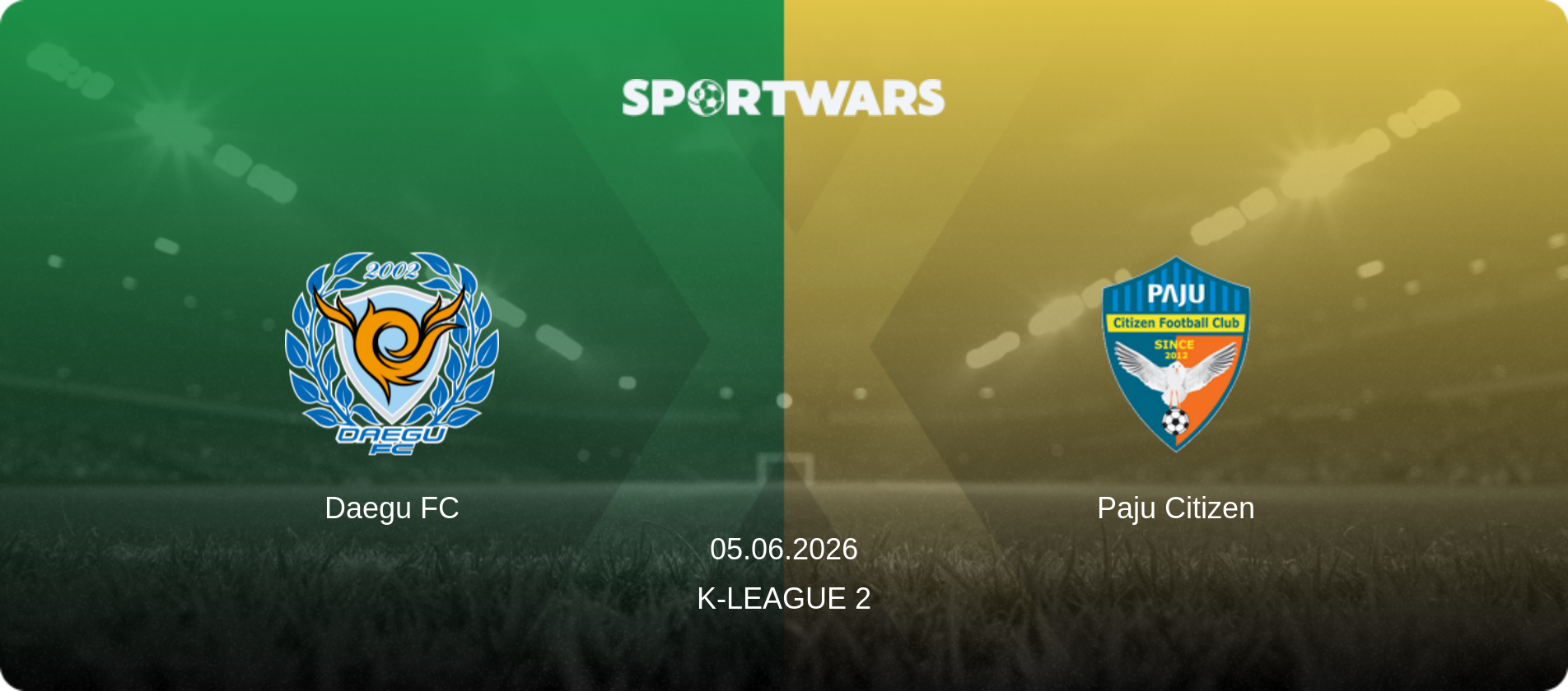 Daegu FC — Paju Citizen, 05.06.2026 — K-League 2 (match preview)