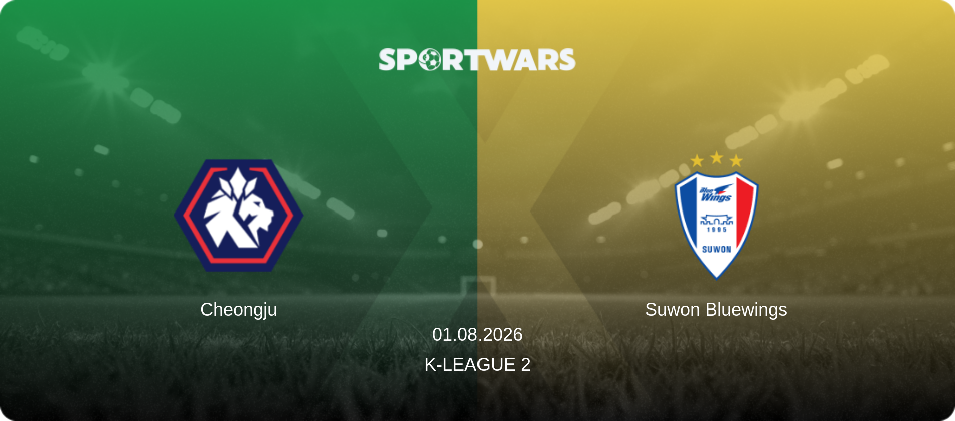 Cheongju — Suwon Bluewings, 01.08.2026 — K-League 2 (match preview)