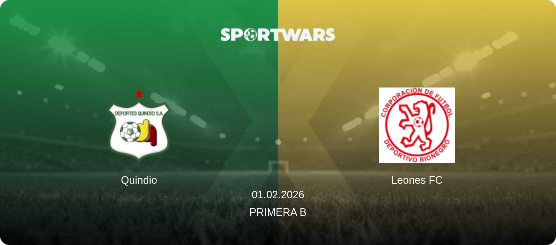 Quindio — Leones FC, 01.02.2026 — Primera B (match preview)