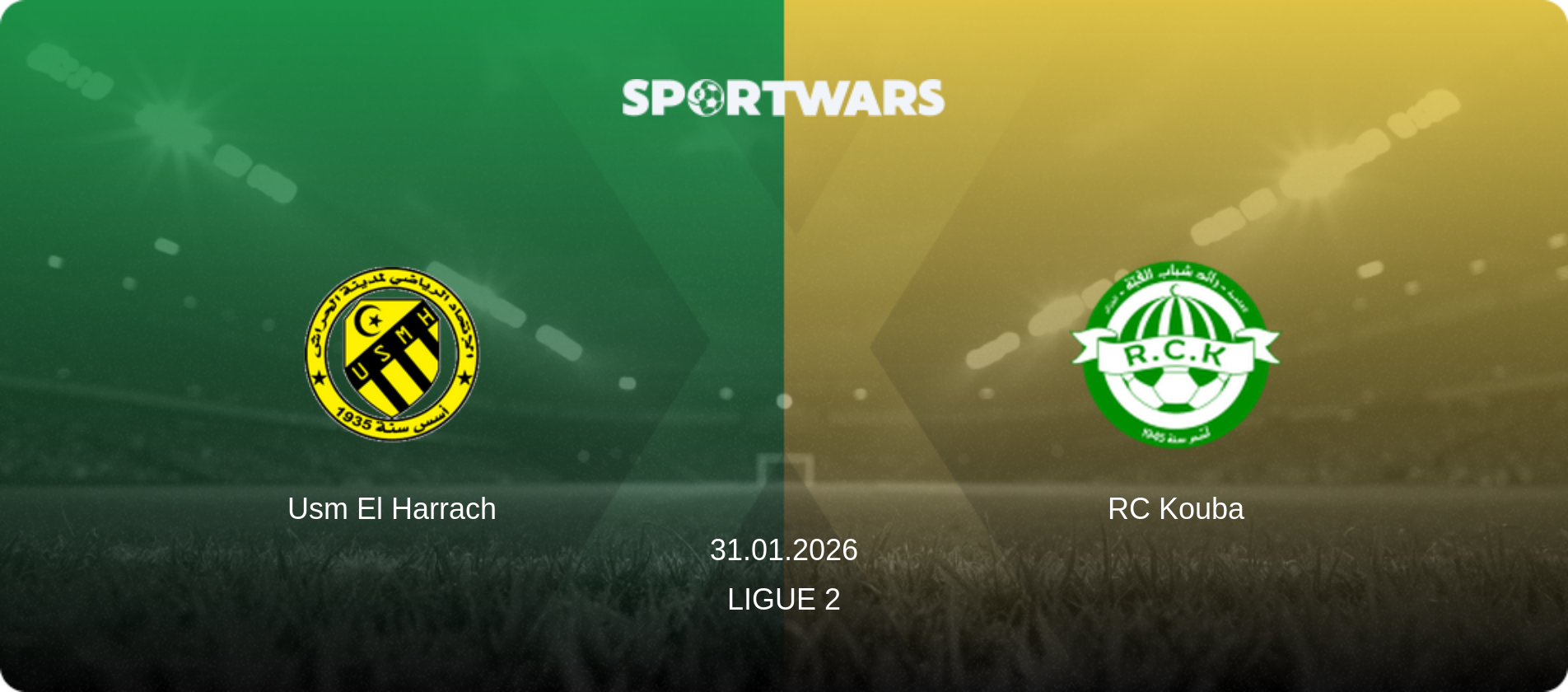 Usm El Harrach — RC Kouba, 31.01.2026 — Ligue 2 (match preview)