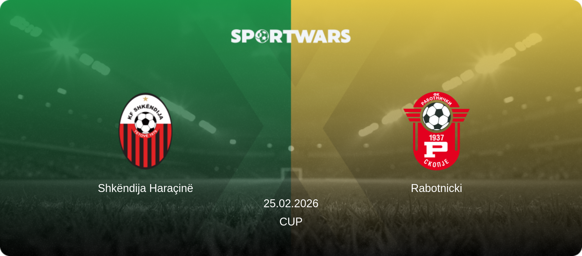 Shkëndija Haraçinë — Rabotnicki, 25.02.2026 — Cup (match preview)