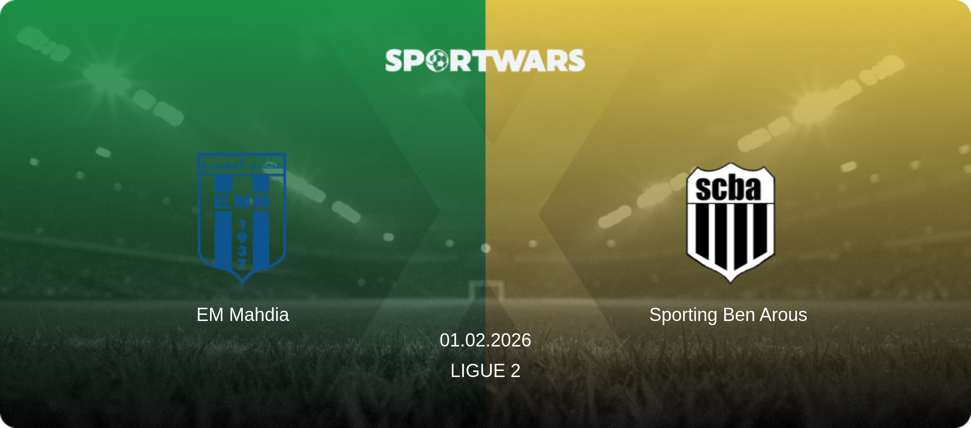 EM Mahdia — Sporting Ben Arous, 01.02.2026 — Ligue 2 (match preview)