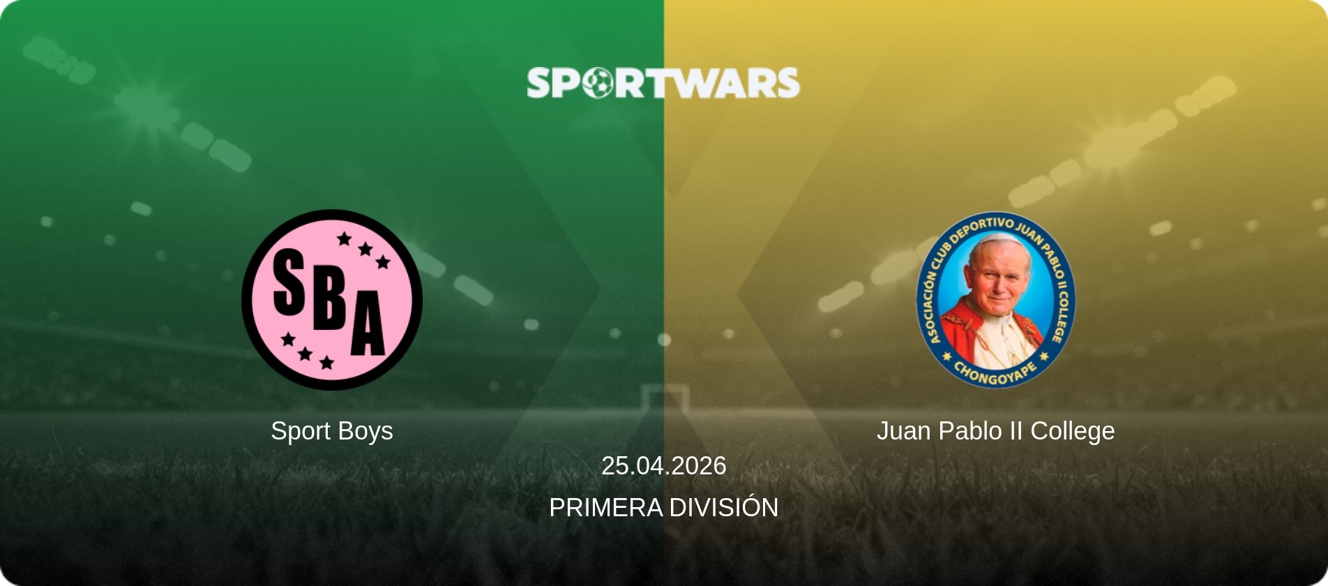 Sport Boys — Juan Pablo II College, 25.04.2026 — Primera División (match preview)