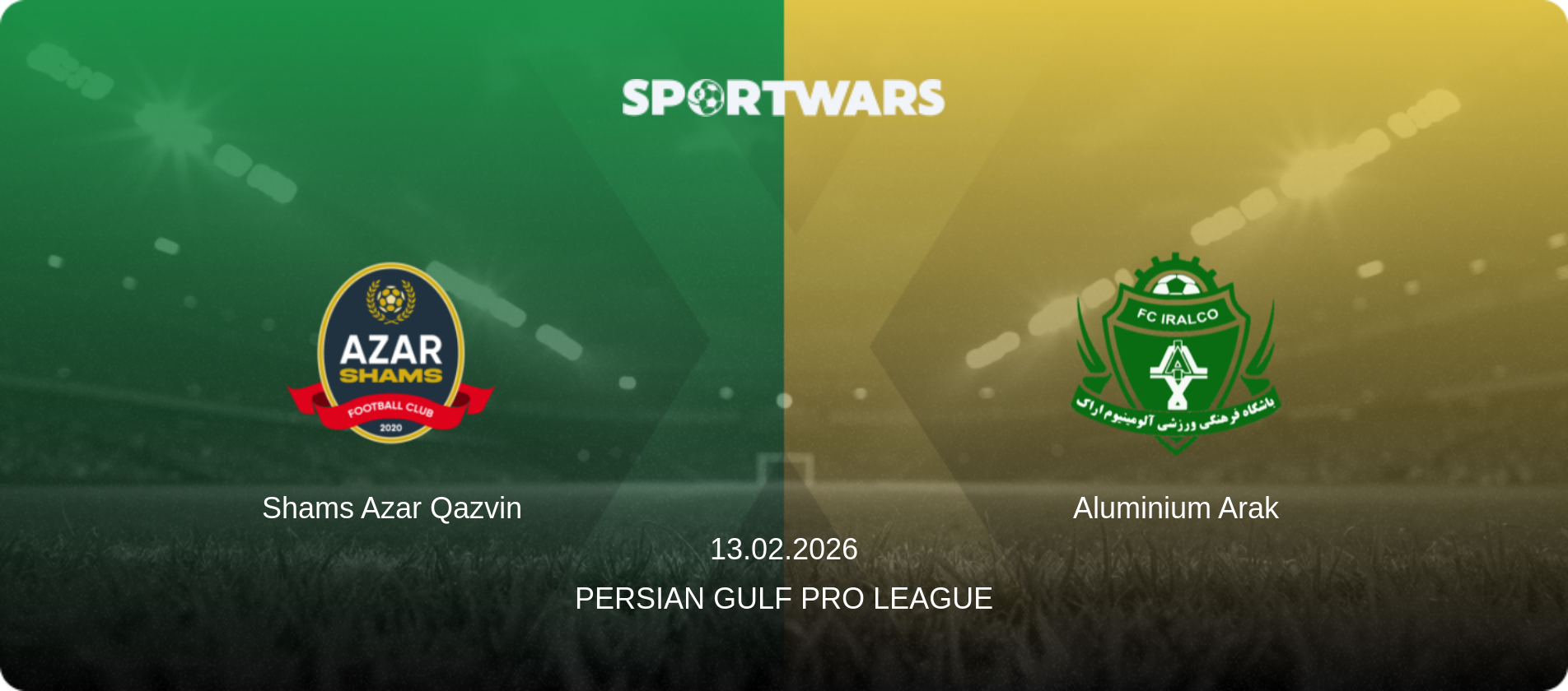 Shams Azar Qazvin — Aluminium Arak, 13.02.2026 — Persian Gulf Pro League (match preview)