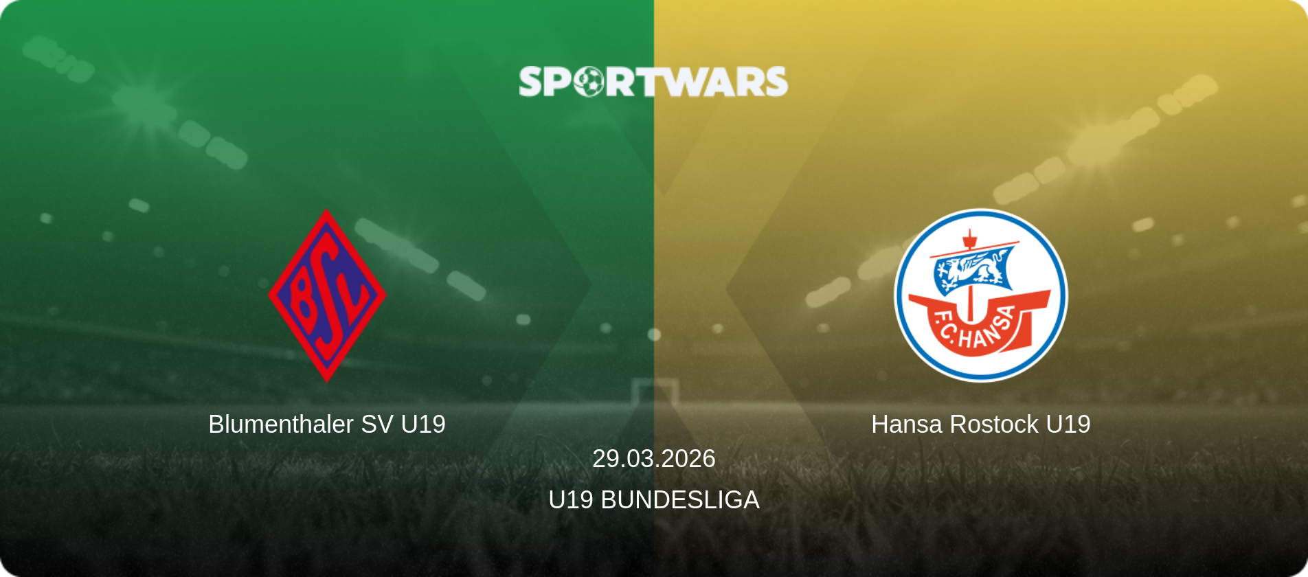 Blumenthaler SV U19 — Hansa Rostock U19, 29.03.2026 — U19 Bundesliga (match preview)