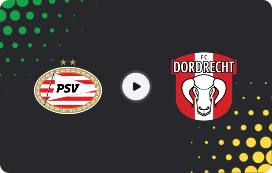 Где смотреть Йонг ПСВ - Дордрехт, Эрсте Дивизи, 27.02.2026