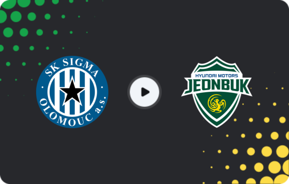 Где смотреть Сигма Оломоуц - Чонбук Моторс, Товарищеские матчи клубов, 24.01.2026