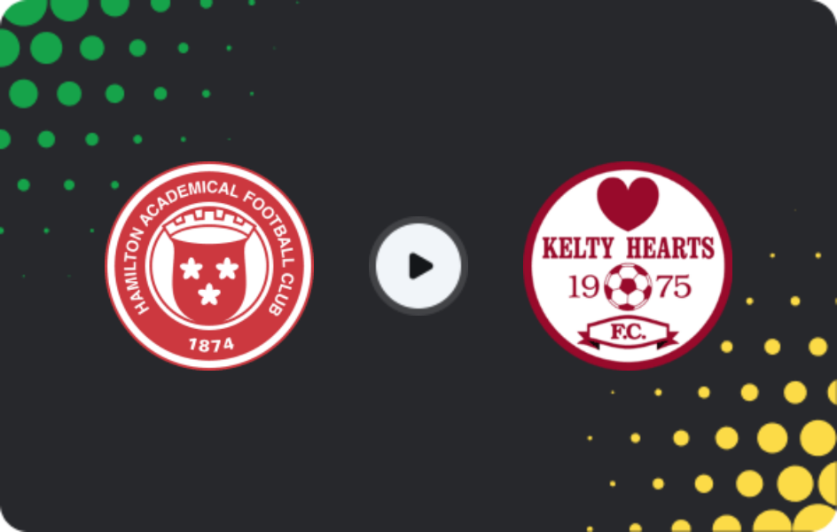 Где смотреть Гамильтон Академикал - Келти Хартс, Лига Один, 28.03.2026