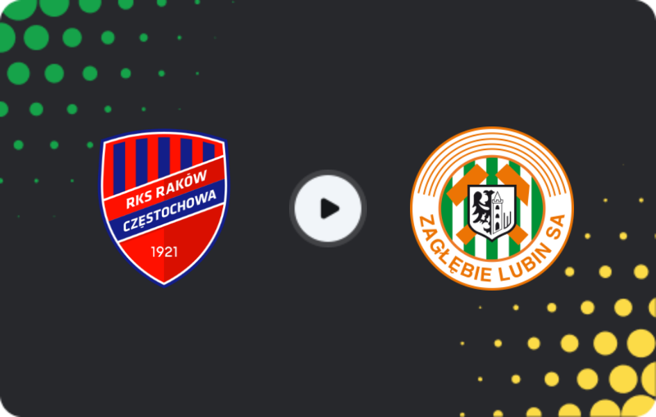 Where to watch Raków — Zaglebie Lubin, Ekstraklasa, 14.12.2025