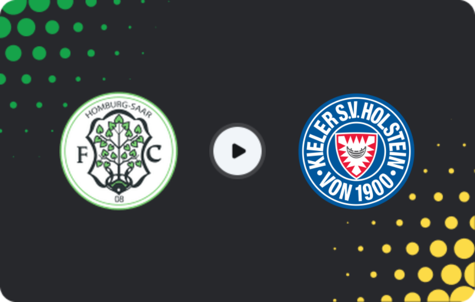 Where to watch FC 08 Homburg — Holstein Kiel, DFB Pokal, 17.08.2025