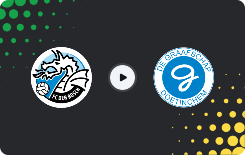 Where to watch Den Bosch — De Graafschap, Eerste Divisie, 31.10.2025
