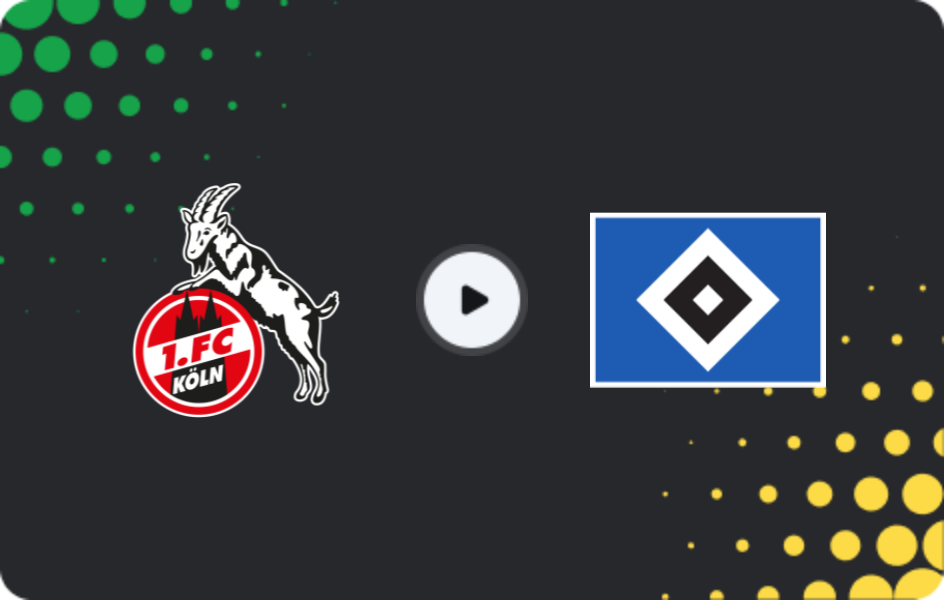 Where to watch 1.FC Köln — Hamburger, Bundesliga, 02.11.2025