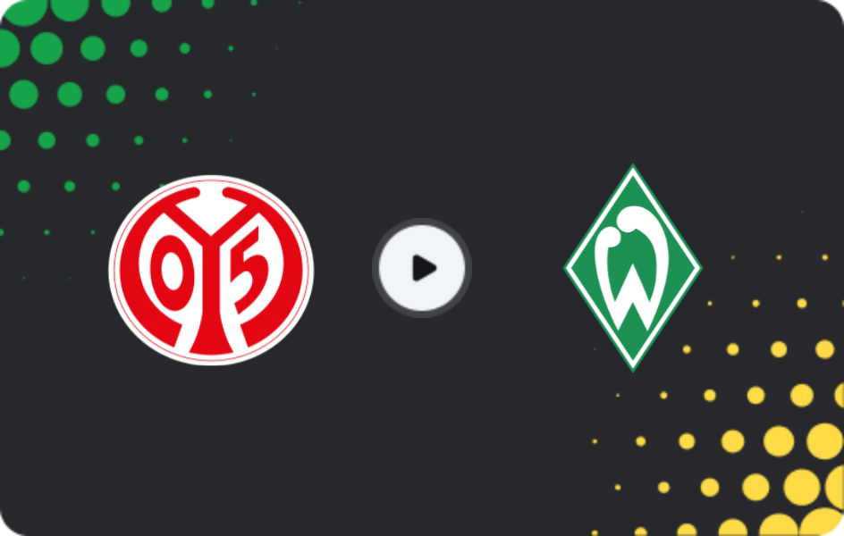 Where to watch Mainz 05 — Werder Bremen, Bundesliga, 01.11.2025