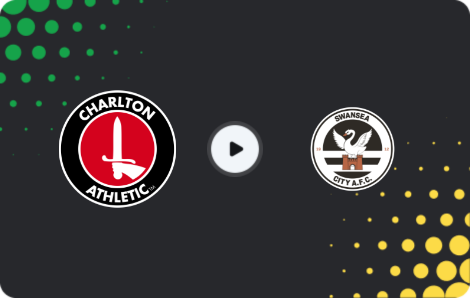 Where to watch Charlton Athletic — Swansea, Championship, 01.11.2025