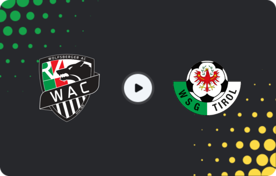 Where to watch Wolfsberger — WSG Tirol, Bundesliga, 02.11.2025