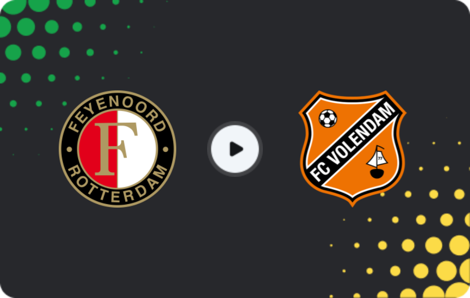 Where to watch Feyenoord — Volendam, Eredivisie, 01.11.2025