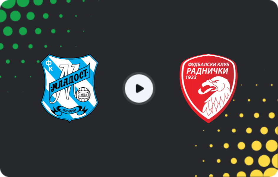 Where to watch Mladost Lucani — Radnicki 1923, Super Liga, 03.11.2025