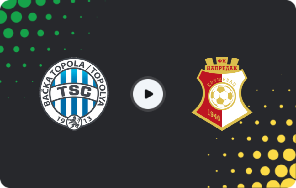 Where to watch Backa Topola — Napredak, Super Liga, 02.11.2025