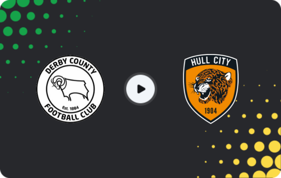 Where to watch Derby County — Hull City, Championship, 04.11.2025